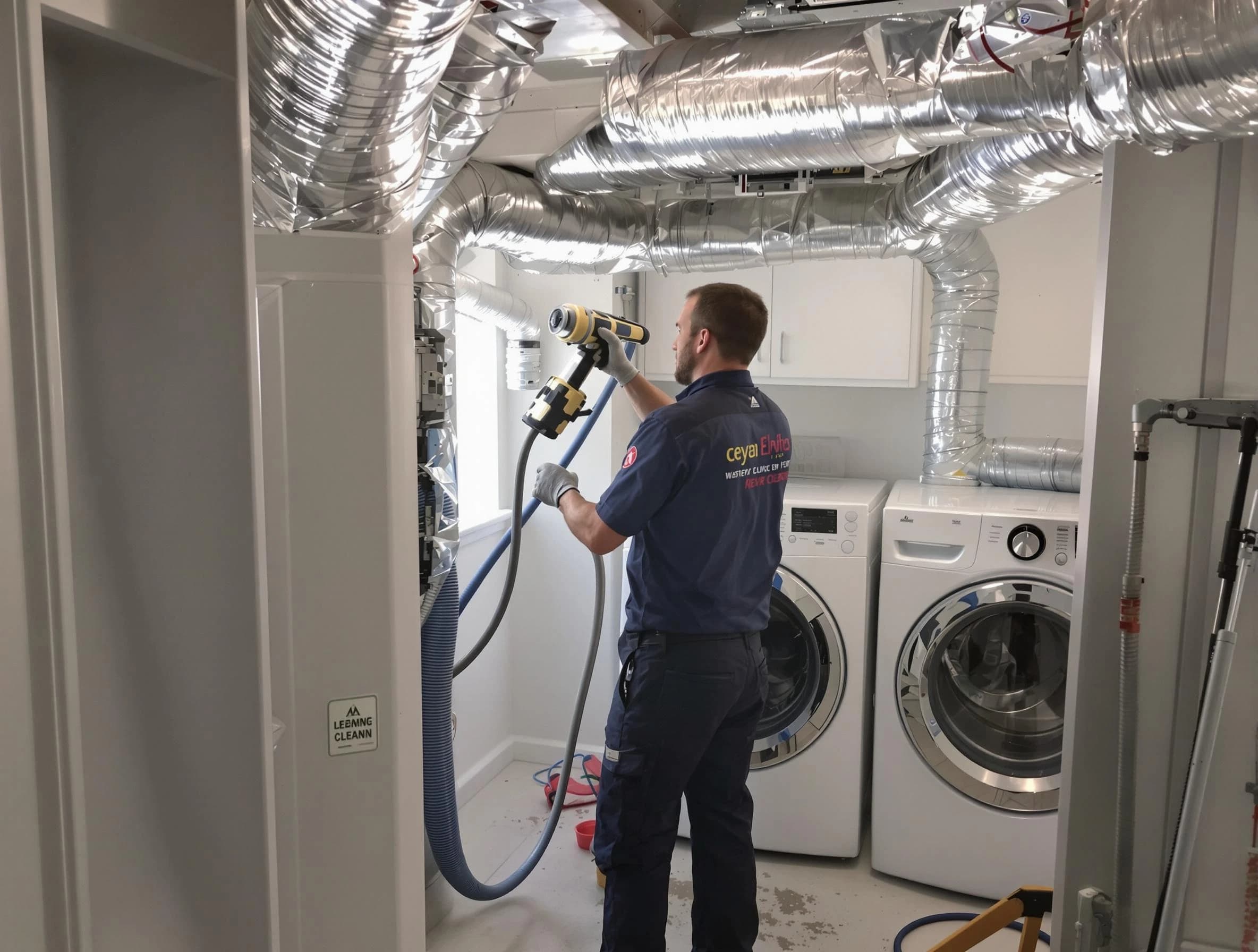Lafayette Dryer Vent Cleaning specialist using advanced equipment for thorough duct cleaning in Lafayette